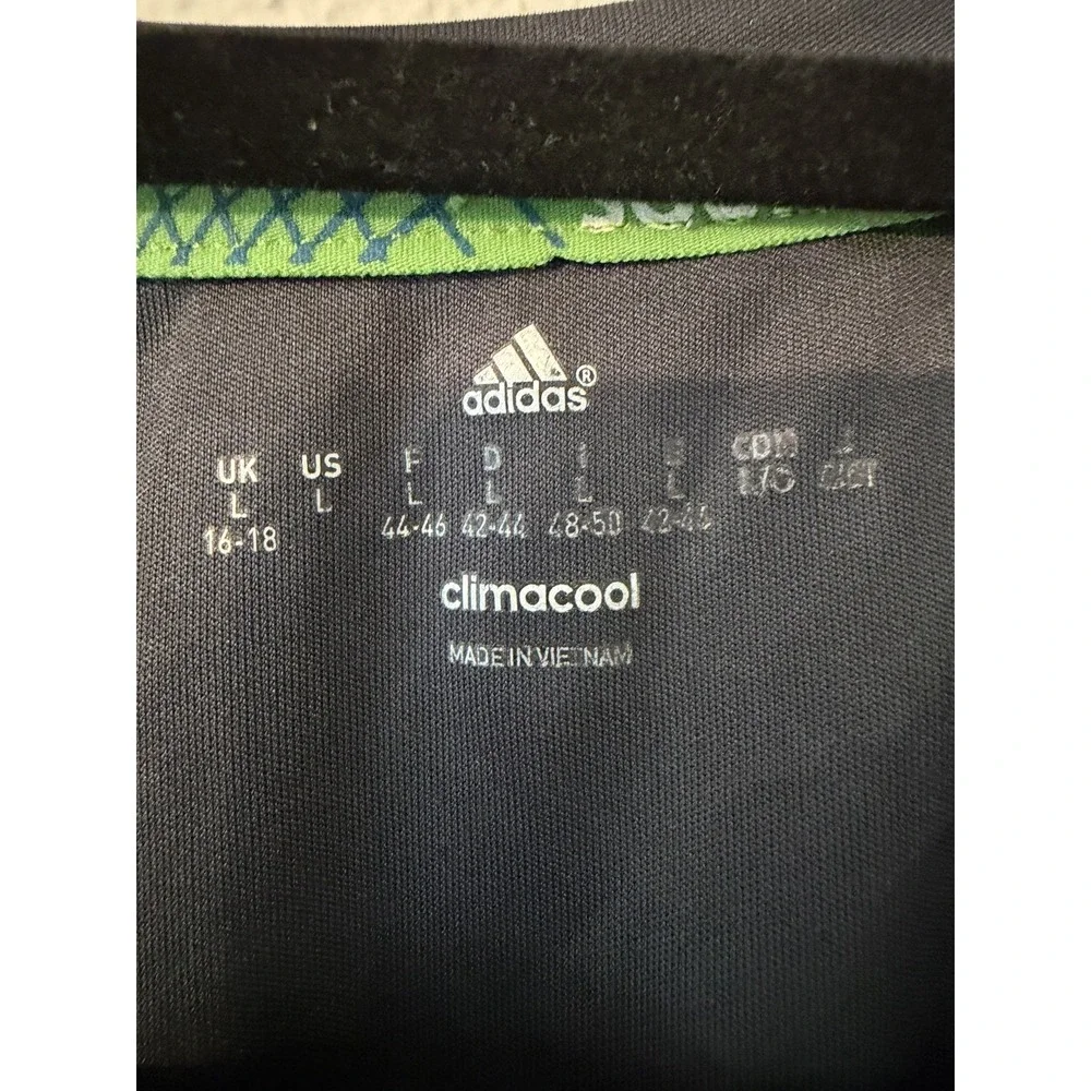Adidas Climacool Seattle Sounders Jersey Youth Large‎ Short Sleeve Breathable